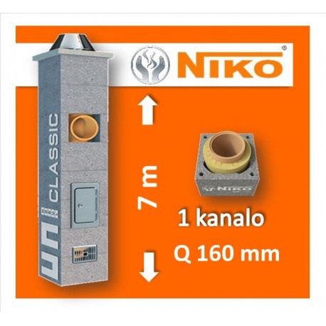 NIKO UNI 1-KANALO 7m Ø160 kaminas