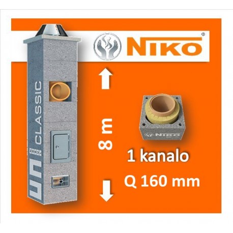NIKO UNI 1-KANALO 8m Ø160 kaminas