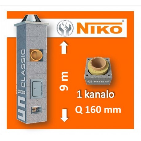 NIKO UNI 1-KANALO 9m Ø160 kaminas