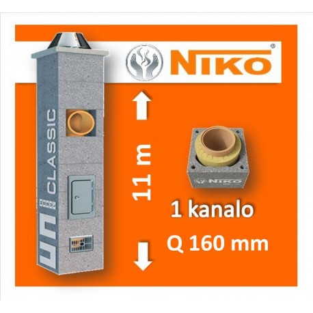 NIKO UNI 1-KANALO 11m Ø160 kaminas
