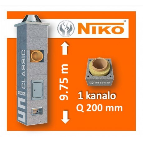 NIKO UNI 1-KANALO 9.75m Ø200 kaminas