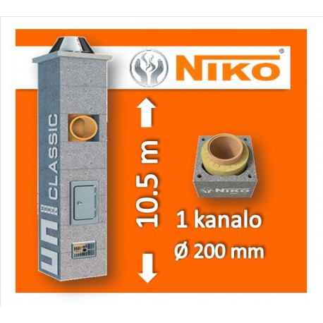 NIKO UNI 1-KANALO 10.5m Ø200 kaminas