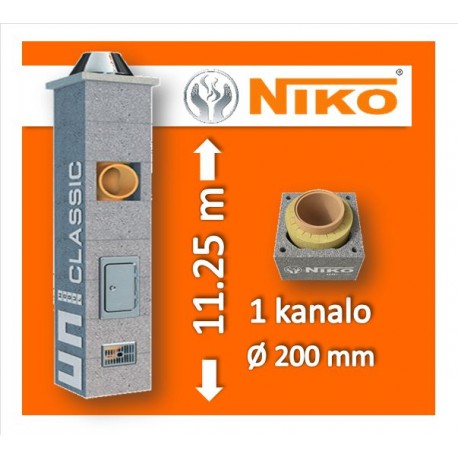 NIKO UNI 1-KANALO 11.25m Ø200 kaminas